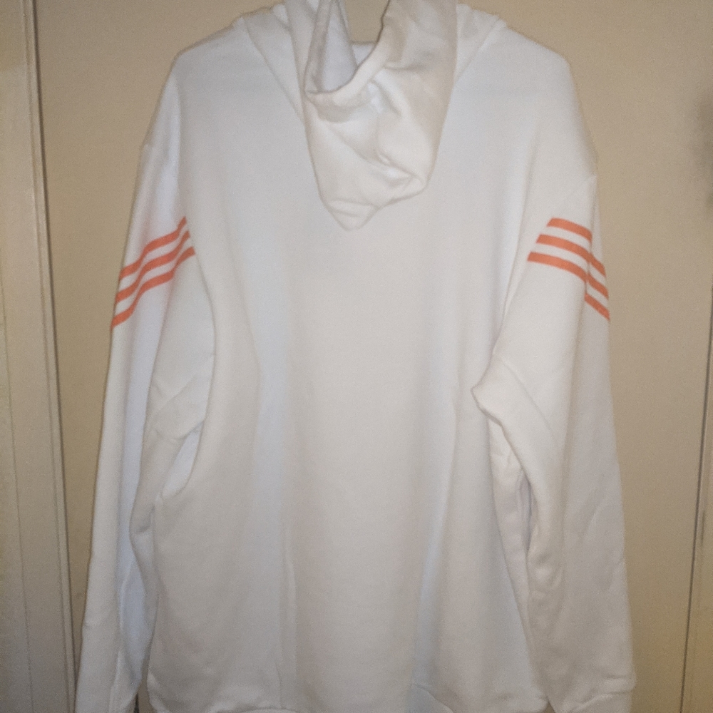 NWT ADIDAS ORIGINALS SWAROVSKI TREFOIL PULLOVER HOODIE WHITE GS2634 Sz XL or 2XL - Picture 7 of 10